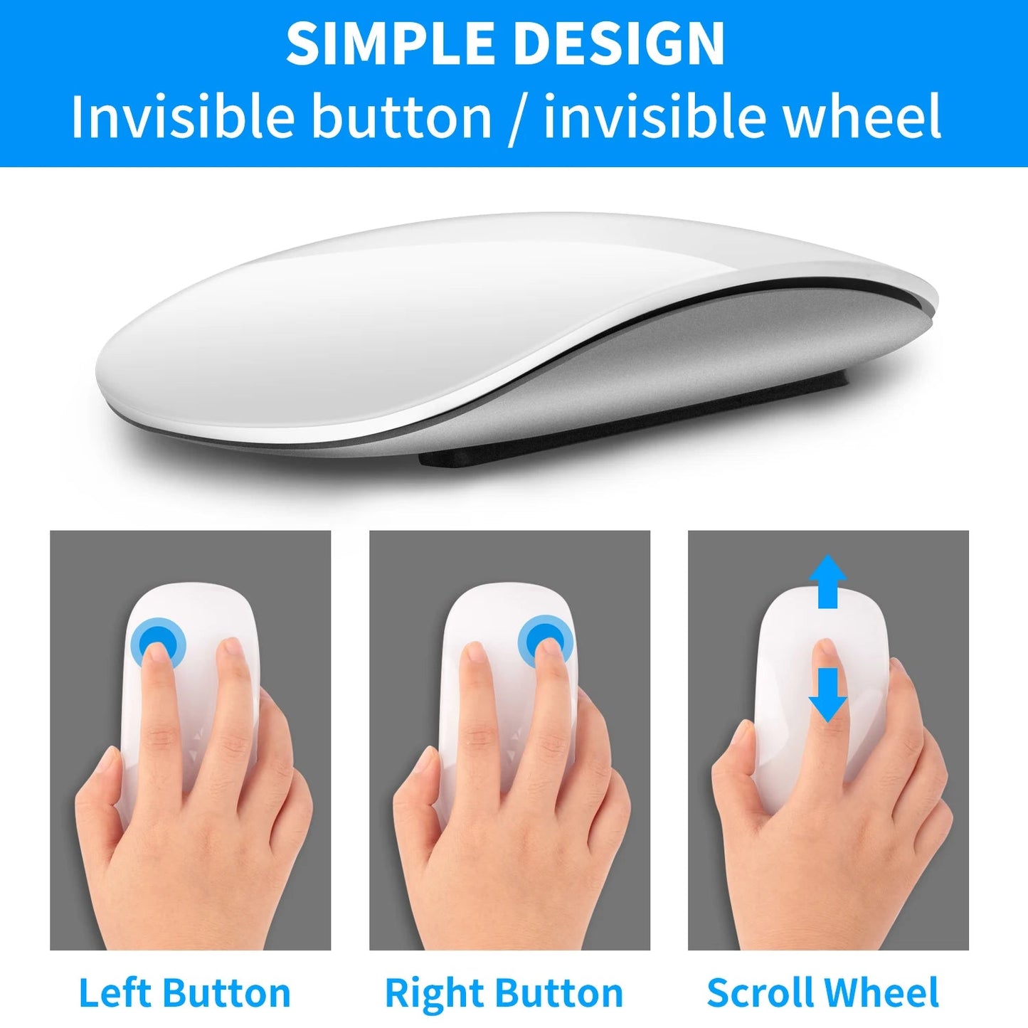 Suitable for MacBook MAC computers iPad magic mouse touch charging Bluetooth mouse - GoTypical