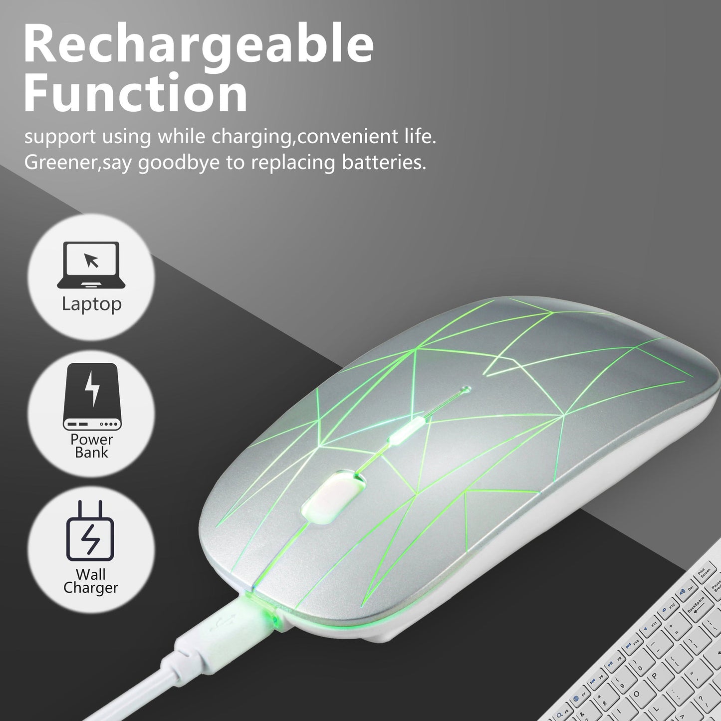 Suitable for Microsoft Surface Light up Silent Type c+USB Dual Interface Mouse Wireless Mouse - GoTypical