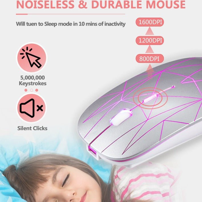 Suitable for Microsoft Surface Light up Silent Type c+USB Dual Interface Mouse Wireless Mouse - GoTypical