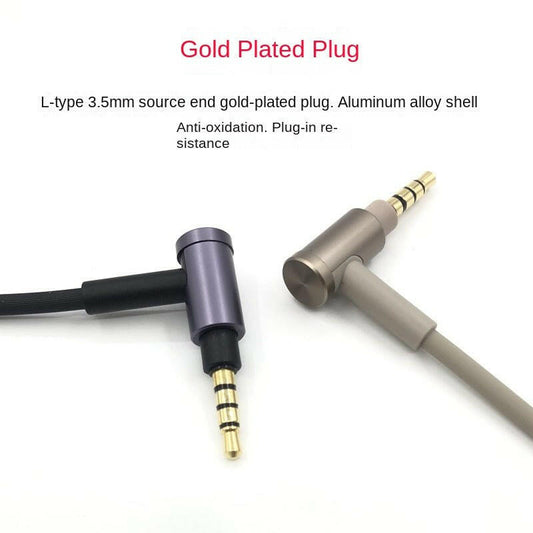 Sony WH-H900N Audio Cable – Faux Leather Case, Gold-Plated 3.5mm Plug - GoTypical
