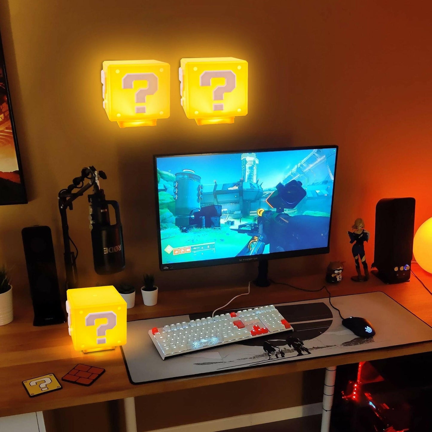 Super Mario Night Light with Sound Effects, Block Night Light,Bedside Lamp, Desklamp for Kids and Fans, Birthday Gift, Holiday Gift - GoTypical