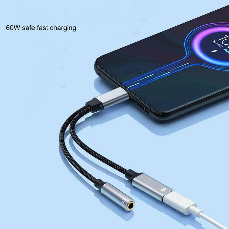 . Type-C 2-in-1 Headphone Adapter – Wired Audio & Charging Converter - GoTypical