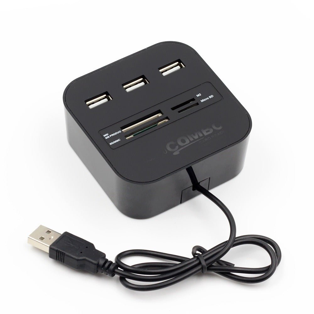 USB HUB Combo All In One USB 2.0 Micro SD High Speed Card Reader 3 Ports Adapter Connector For Tablet PC Computer Laptop - GoTypical