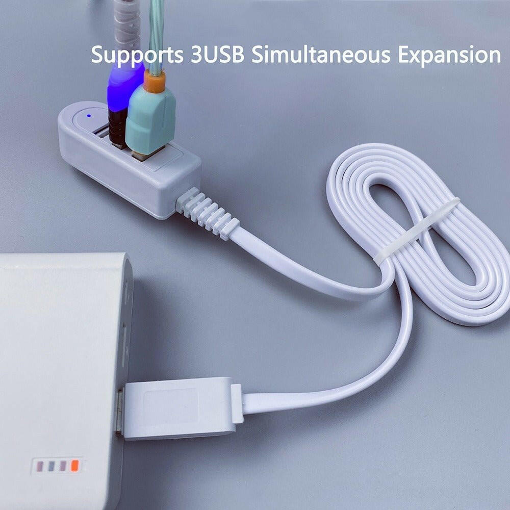 . USB 3-in-1 Splitter Hub – Multifunctional Charger with 120cm Cable - GoTypical