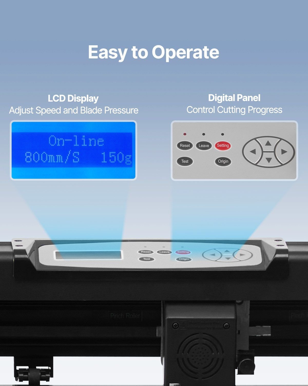 VEVOR Vinyl Cutter Machine, 34in Offline Bluetooth Cutting Plotter Machine, 400in/10m Steel Roller Shaft Adjustable Speed Force, SignMaster Software Tool DIY Craft Kit for Sign Making Windows & Mobile - GoTypical