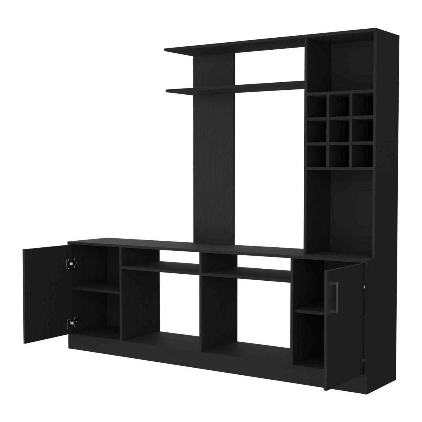 Vibrant Entertainment Center For TV´s up 78", Double Doors Cabinet, Storage Spaces, Six External Shelves - GoTypical
