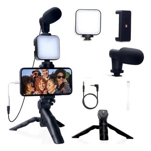 Vlogging kit for mobile phone tripod 36 led fill light and mini microphone for live stream, video TikTok YouTube - GoTypical