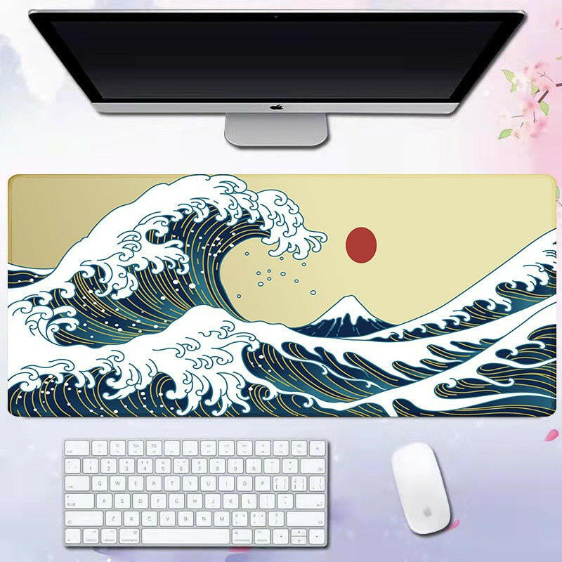 . Wave Mouse Pad – Natural Rubber Gaming Desk Pad - GoTypical