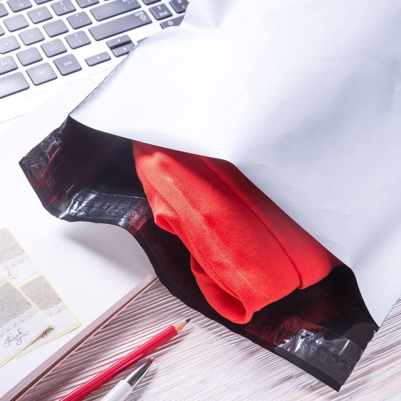 White Poly Mailers 9 x 12 Inches. 2000 Pack Poly Shipping Bags for Clothing with Self - Seal Tape. Stretchy Waterproof Mailers Poly Bags for Shipping. Shipping Envelopes for Clothing - GoTypical