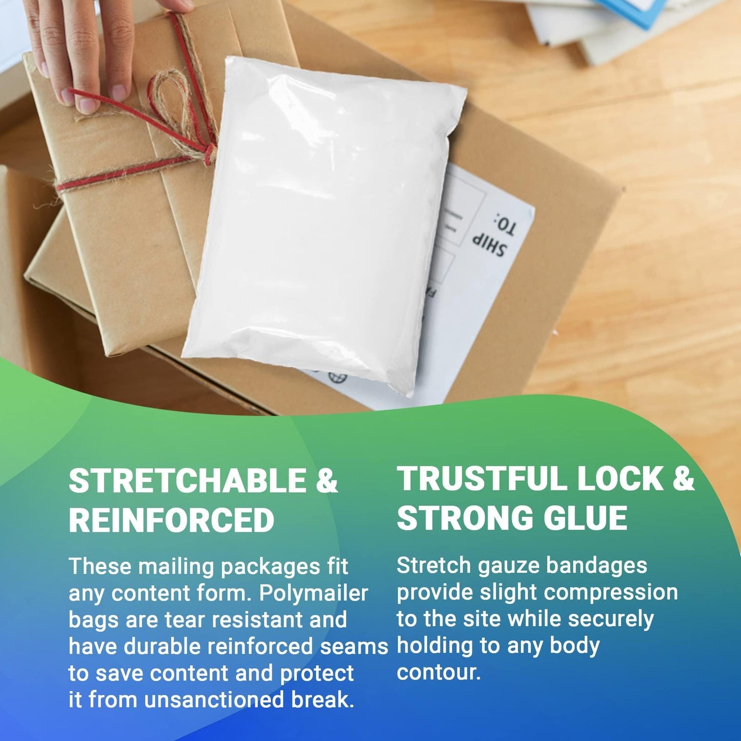White Poly Mailers 9 x 12 Inches. 2000 Pack Poly Shipping Bags for Clothing with Self - Seal Tape. Stretchy Waterproof Mailers Poly Bags for Shipping. Shipping Envelopes for Clothing - GoTypical