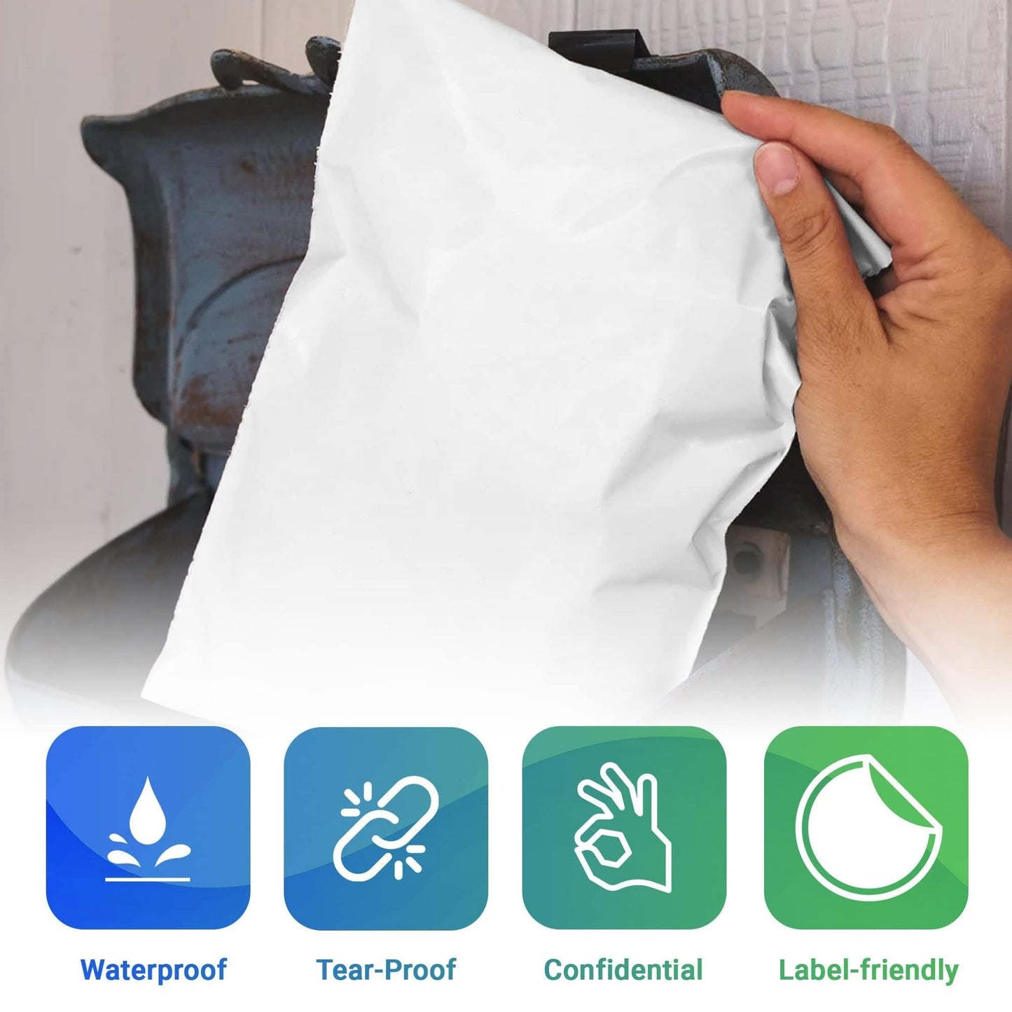 White Poly Mailers 9 x 12 Inches. 3000 Pack Poly Shipping Bags for Clothing with Self - Seal Tape. Stretchy Waterproof Mailers Poly Bags for Shipping. Shipping Envelopes for Clothing - GoTypical