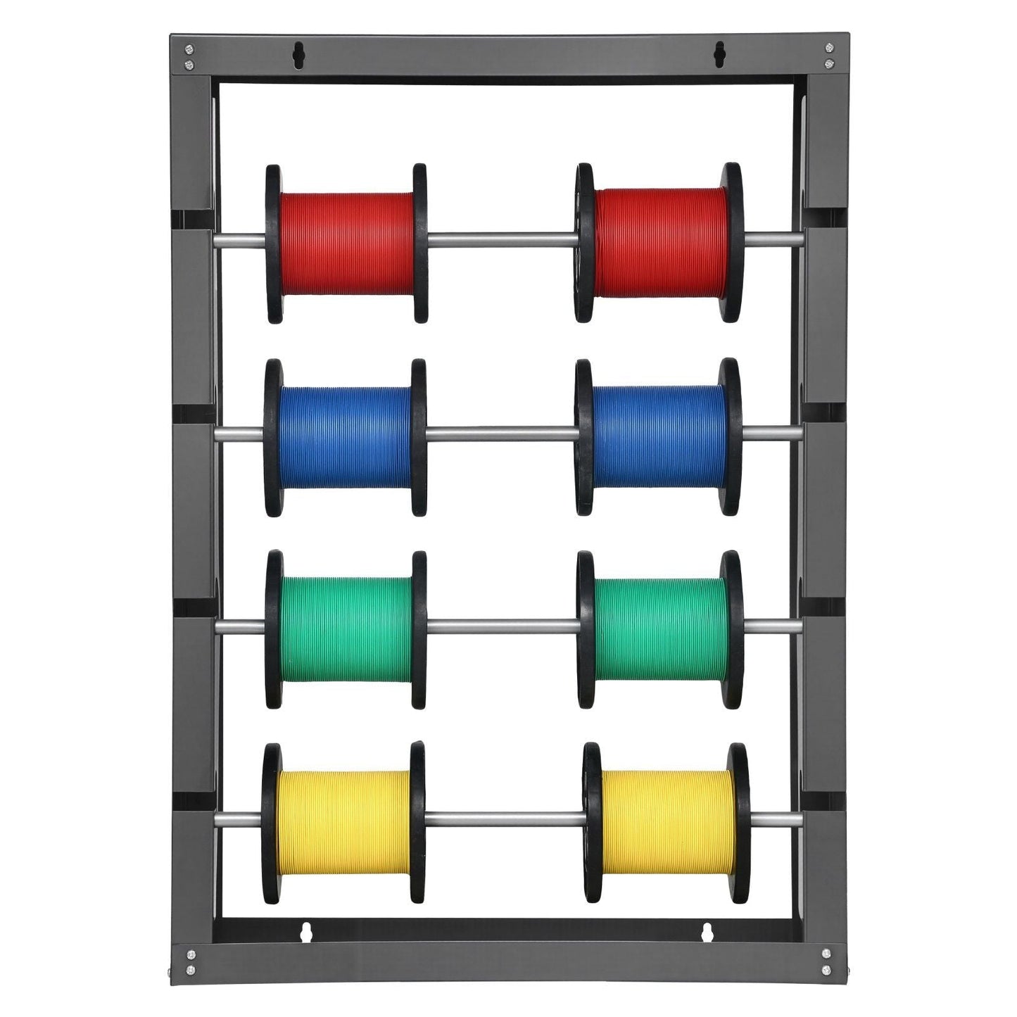 Wire Spool Rack 4 Adjustable Rods Spool Holder Wall Mounted 150 lbs Capacity - GoTypical