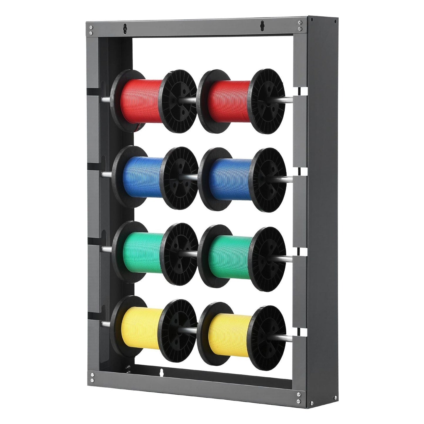 Wire Spool Rack 4 Adjustable Rods Spool Holder Wall Mounted 150 lbs Capacity - GoTypical