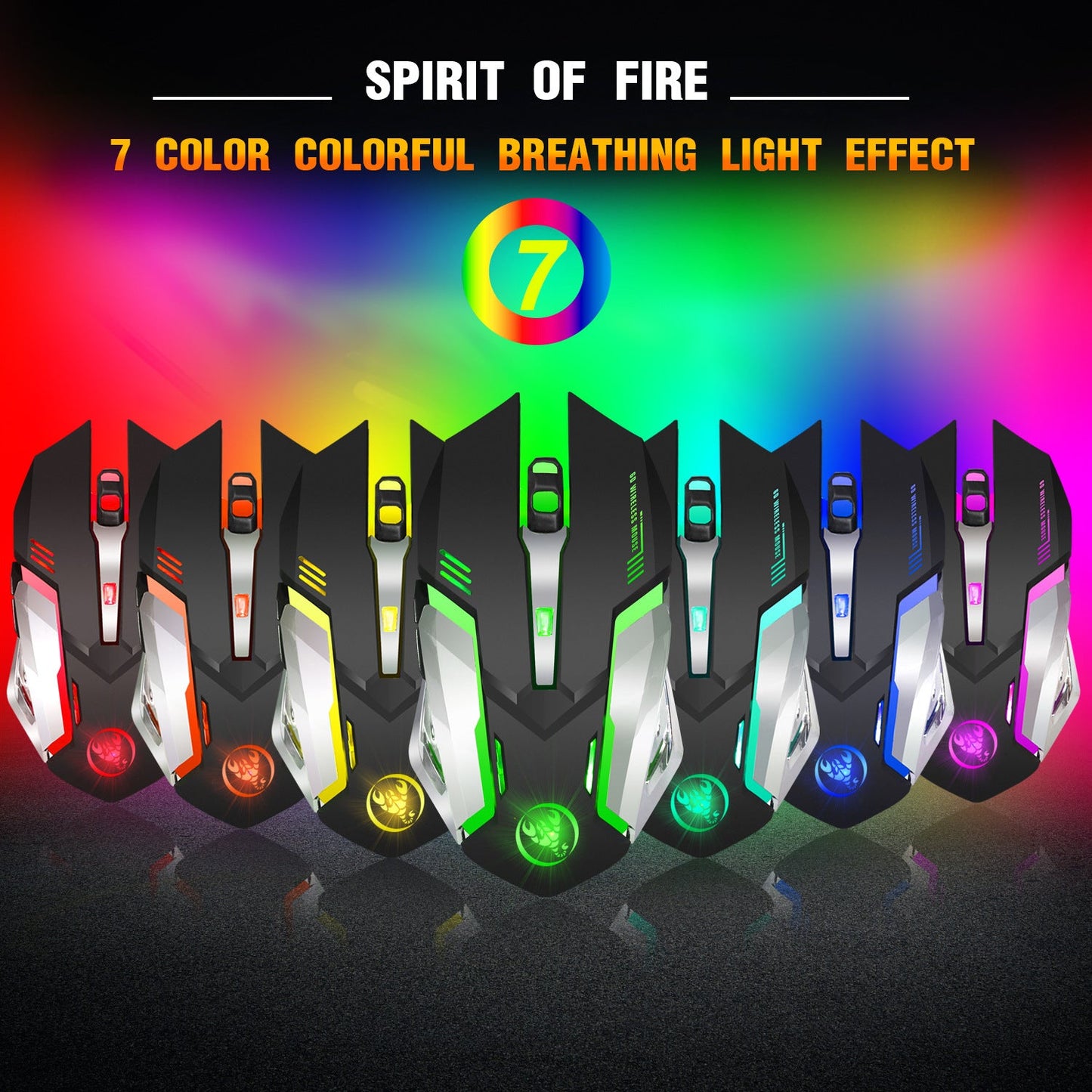 Wireless gaming mouse rechargeable 2.4G mouse with built - in 600mAh RGB illuminated business office mute mouse - GoTypical