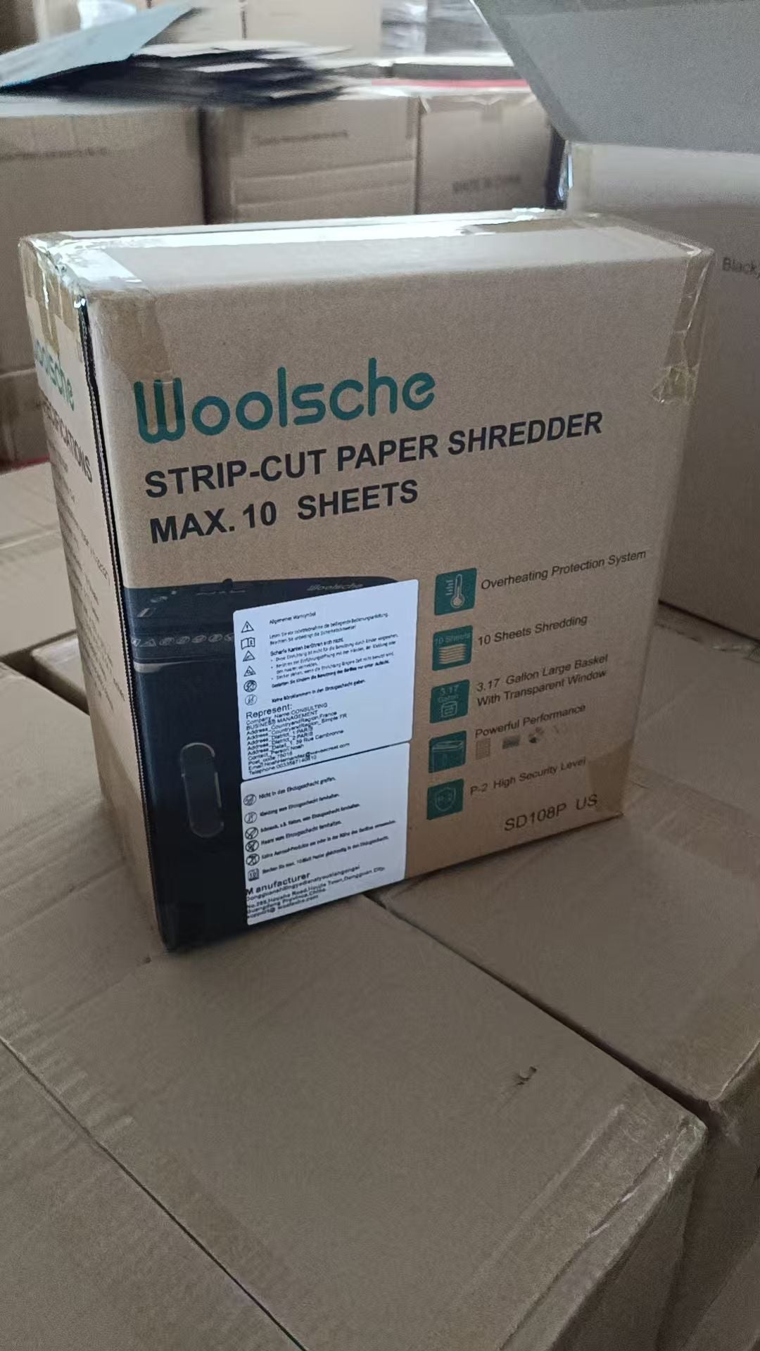 Woolsche Home Office Paper Shredder - 10 - Sheet Strip Cut with 3.17 - Gallon Basket - P - 2 Security Level - CD & Credit Card Shredder - Durable & Fast - Jam Proof System - ETL Certified - GoTypical