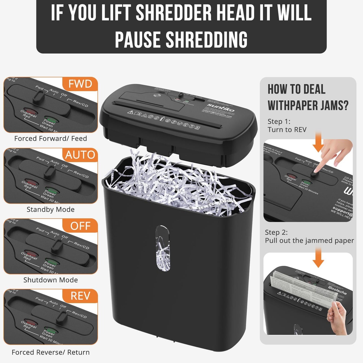 Woolsche Home Office Paper Shredder - 10 - Sheet Strip Cut with 3.17 - Gallon Basket - P - 2 Security Level - CD & Credit Card Shredder - Durable & Fast - Jam Proof System - ETL Certified - GoTypical