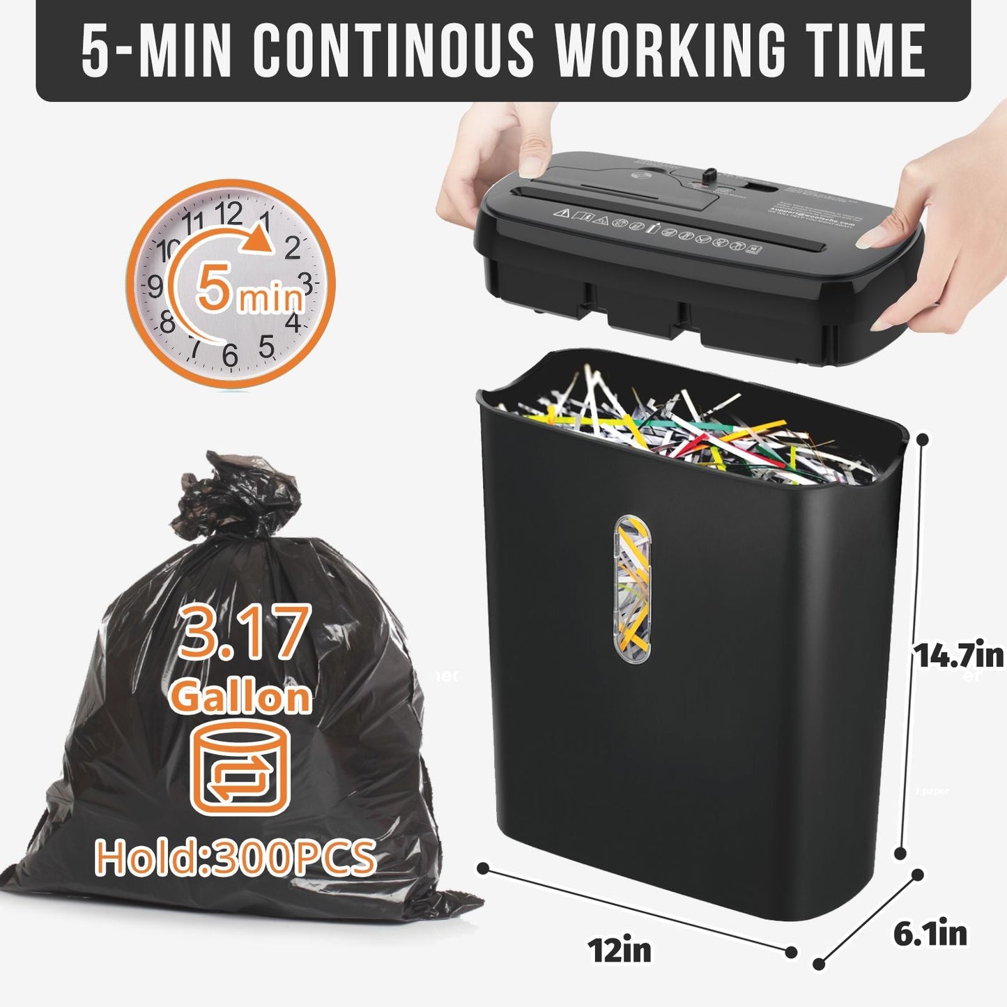 Woolsche Home Office Paper Shredder - 10 - Sheet Strip Cut with 3.17 - Gallon Basket - P - 2 Security Level - CD & Credit Card Shredder - Durable & Fast - Jam Proof System - ETL Certified - GoTypical