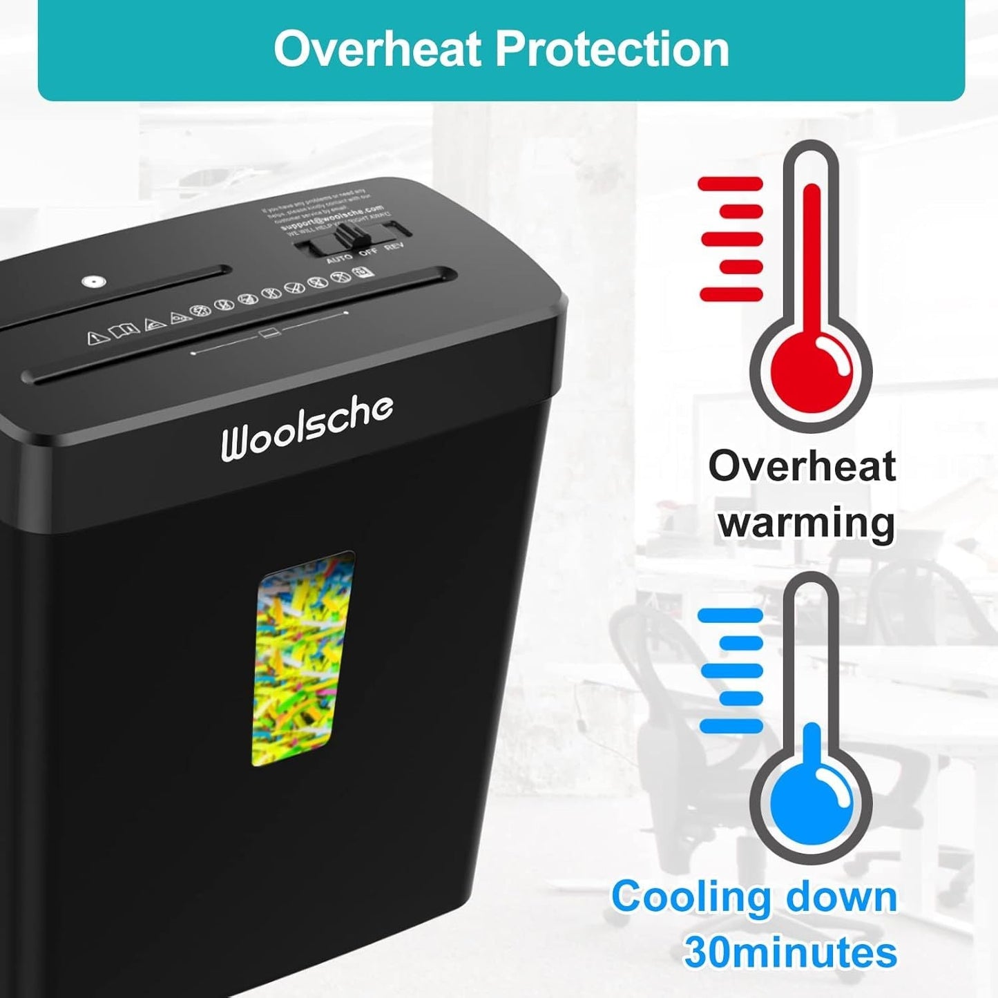 Woolsche Paper Shredder - 10 - Sheet Cross Cut with 3.43 - Gallon Basket - P - 4 Security Level - 3 - Mode Design - Shreds CD and Credit Card - Durable, Fast, and Jam Proof for H - GoTypical