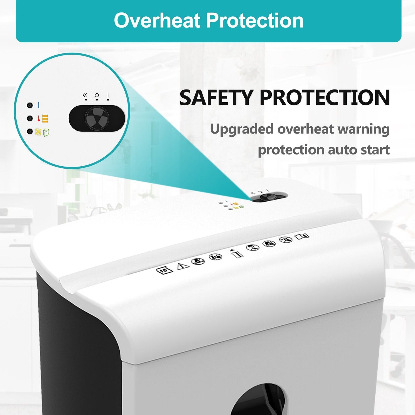 Woolsche Paper Shredder, P - 4 Security Level,15 - Sheet Cross Cut with 5.8 - Gallon Pull Out Bin, Shred Paper and Credit Card/CD for Office Use - GoTypical