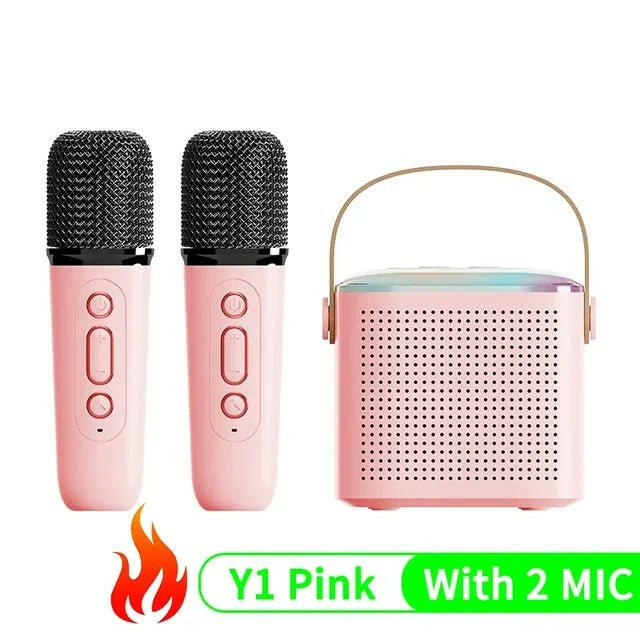 . Bluetooth Speaker – Portable Karaoke Machine with Dual Microphones & LED Lights - GoTypical