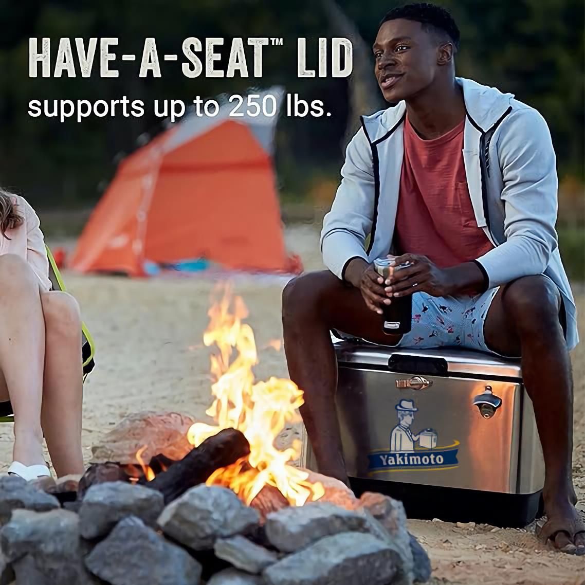 Yakimoto Ice Chest Beverage Beer Cooler Box With Bottle Opener, 51L/54Qt Stainless Steel Portable Insulated Ice Bucket, Sturdy And Leak - proof, For Camping, Beach, Picnic, RV, BBQ, Picnic, Fishing - GoTypical