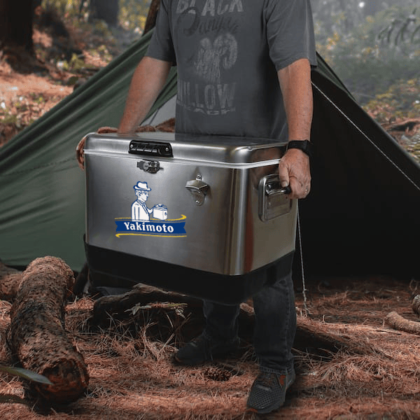 Yakimoto Ice Chest Beverage Beer Cooler Box With Bottle Opener, 51L/54Qt Stainless Steel Portable Insulated Ice Bucket, Sturdy And Leak - proof, For Camping, Beach, Picnic, RV, BBQ, Picnic, Fishing - GoTypical