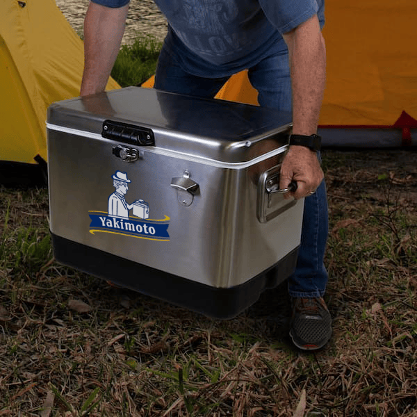 Yakimoto Ice Chest Beverage Beer Cooler Box With Bottle Opener, 51L/54Qt Stainless Steel Portable Insulated Ice Bucket, Sturdy And Leak - proof, For Camping, Beach, Picnic, RV, BBQ, Picnic, Fishing - GoTypical