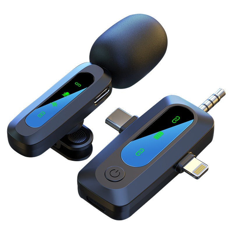 Wireless lavalier microphone J3 three in one interface intelligent sound collection and noise reduction lavalier microphone.