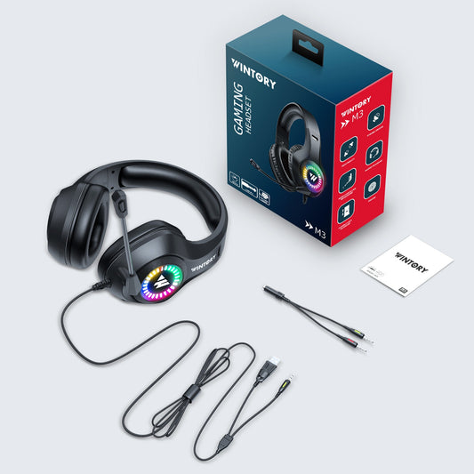 Head mounted gaming headphones wired e-sports luminous earphones mobile phones computers cool anchor headphones.