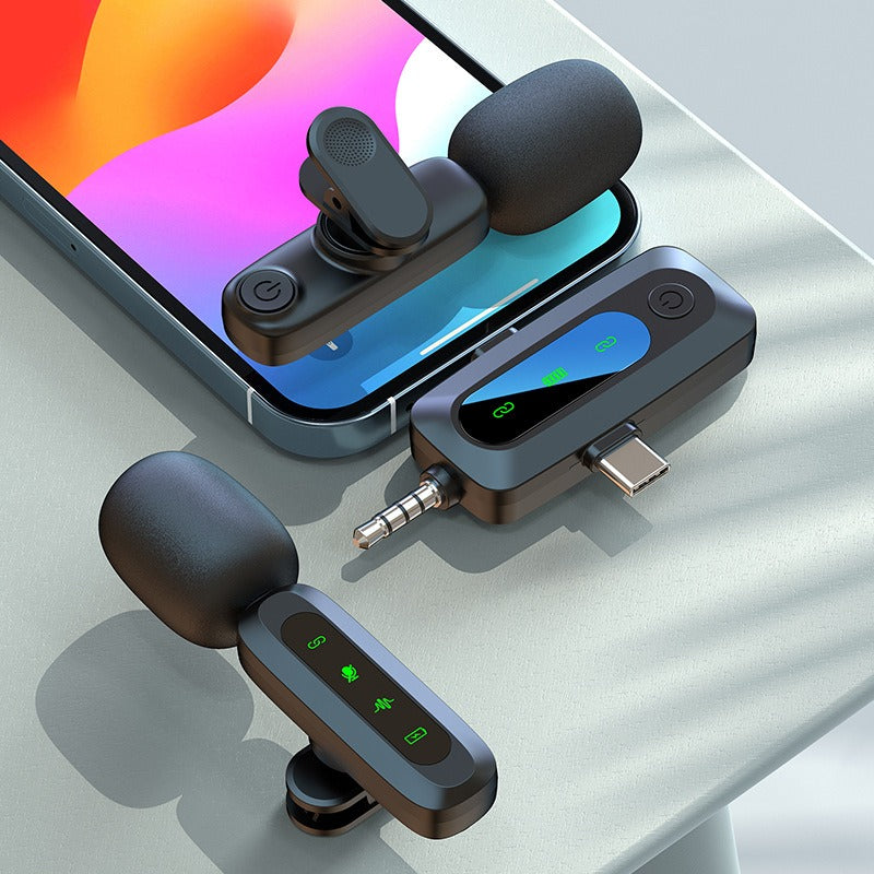 Wireless lavalier microphone J3 three in one interface intelligent sound collection and noise reduction lavalier microphone.