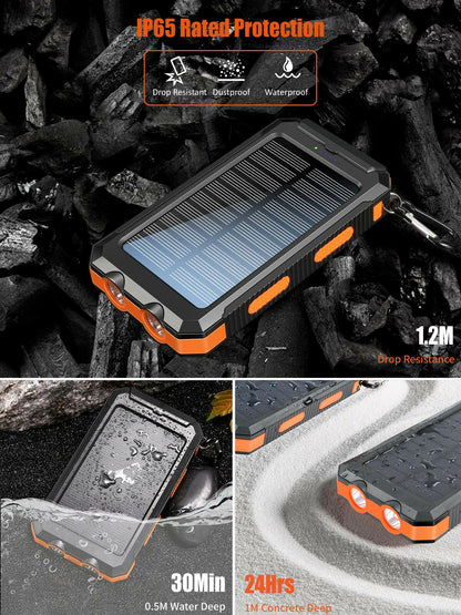10000mAh Solar Charger Portable Power Bank with USB-C Port Eco-Friendly - GoTypical