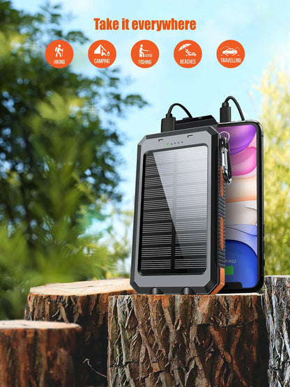 10000mAh Solar Charger Portable Power Bank with USB-C Port Eco-Friendly - GoTypical