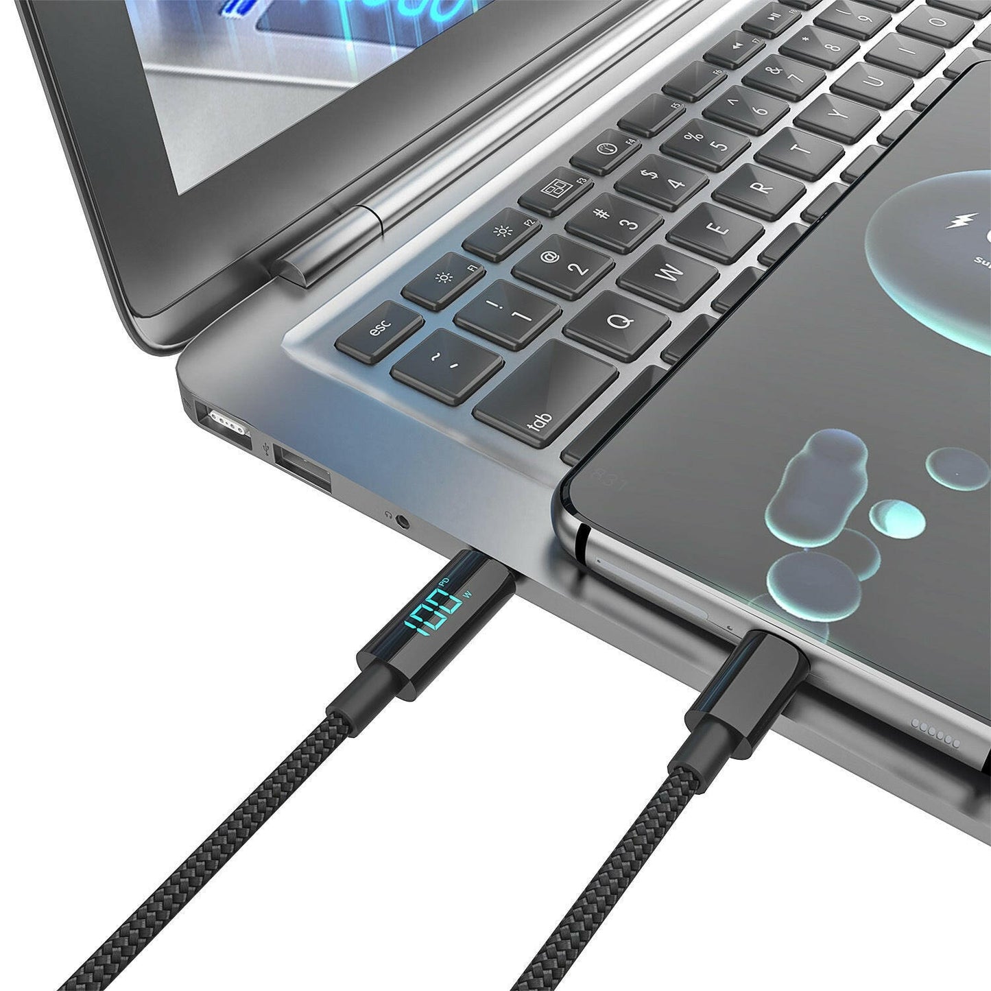 . 100W Digital Fast Charging Braided Type-C Cable – 1.2m - GoTypical