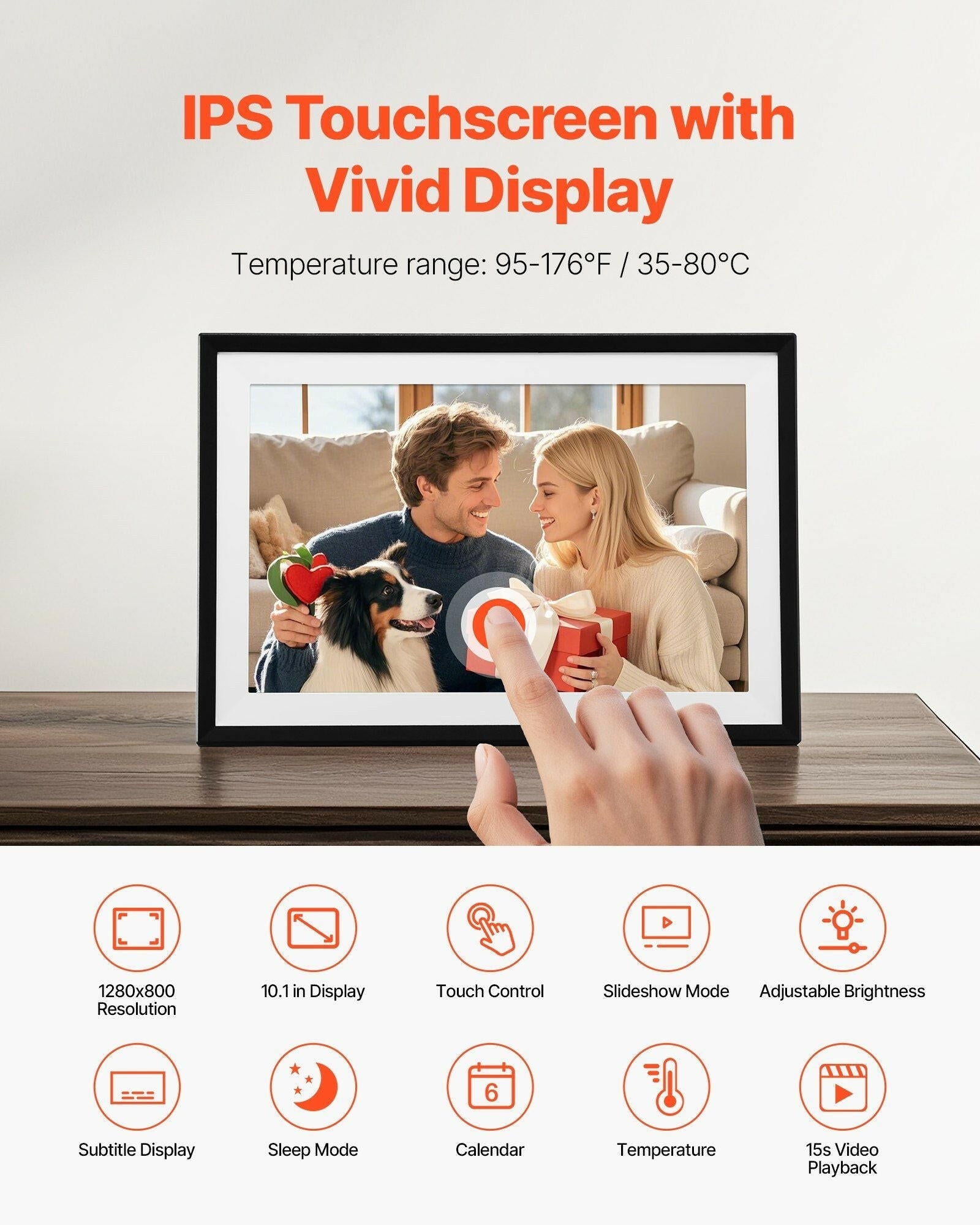 10.1-Inch Digital Picture Frame – 32GB Storage HD IPS Touchscreen WiFi - GoTypical