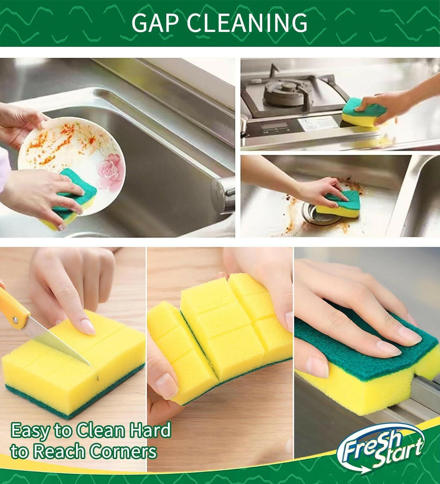 Multi-Purpose Cleaning Sponge Set – 10 or 20pcs Durable Scouring Pads - GoTypical