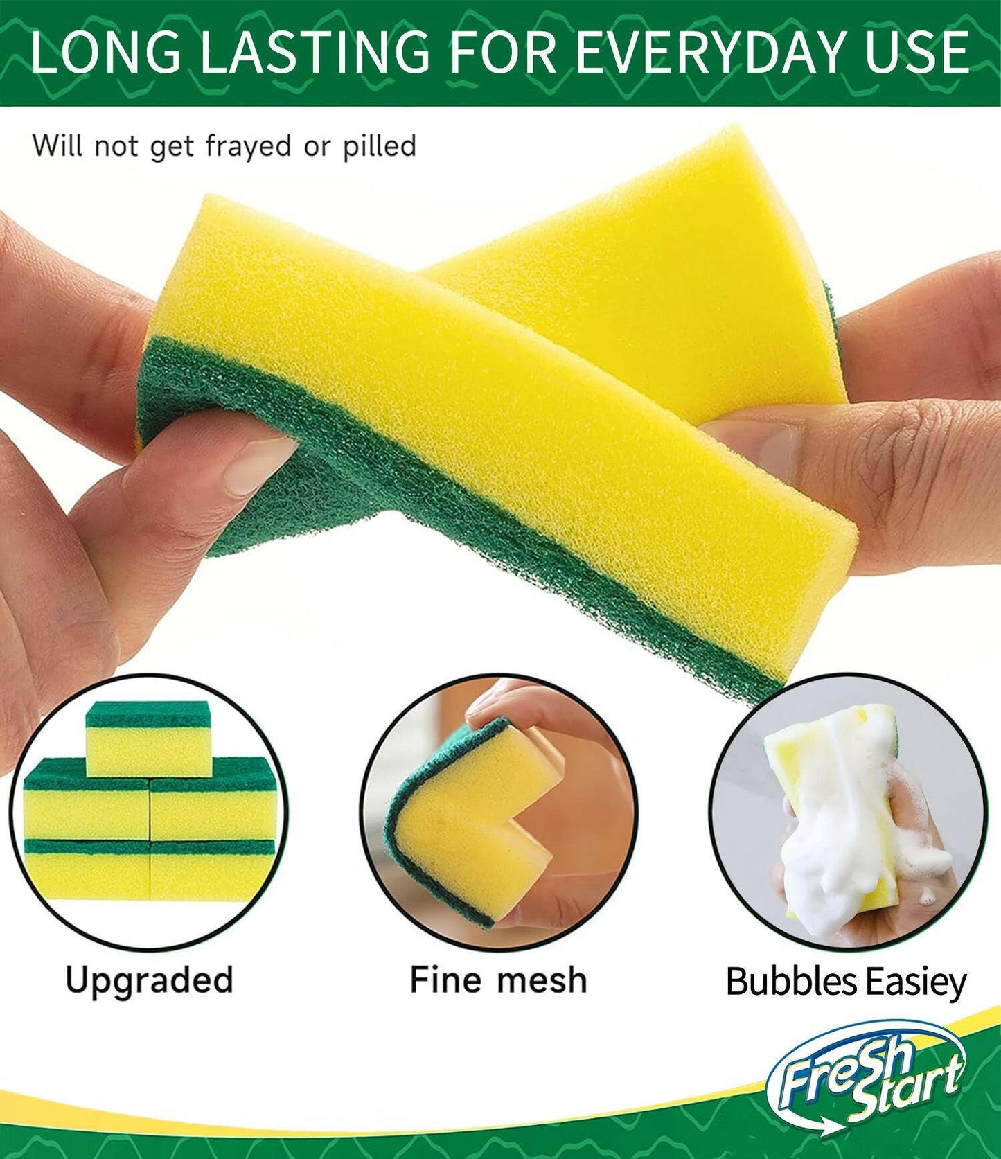 Multi-Purpose Cleaning Sponge Set – 10 or 20pcs Durable Scouring Pads - GoTypical