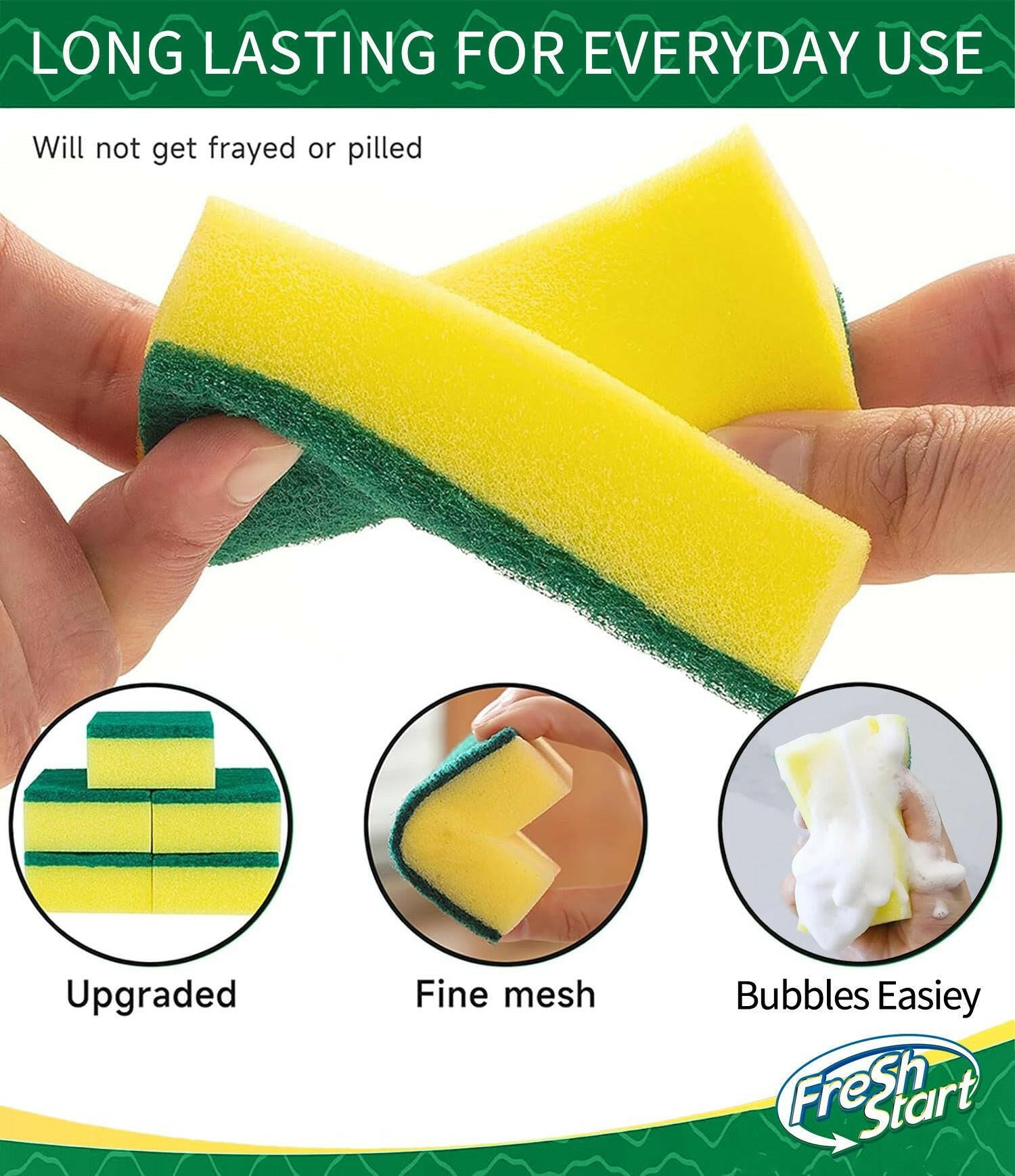 Multi-Purpose Cleaning Sponge Set – 10 or 20pcs Durable Scouring Pads - GoTypical