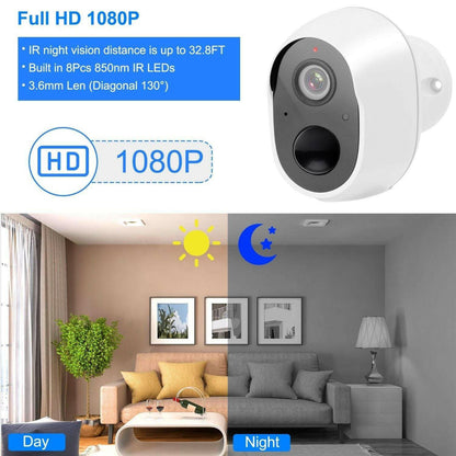 1080P WiFi Security Camera – Two-Way Audio IP65 Waterproof Night Vision - GoTypical