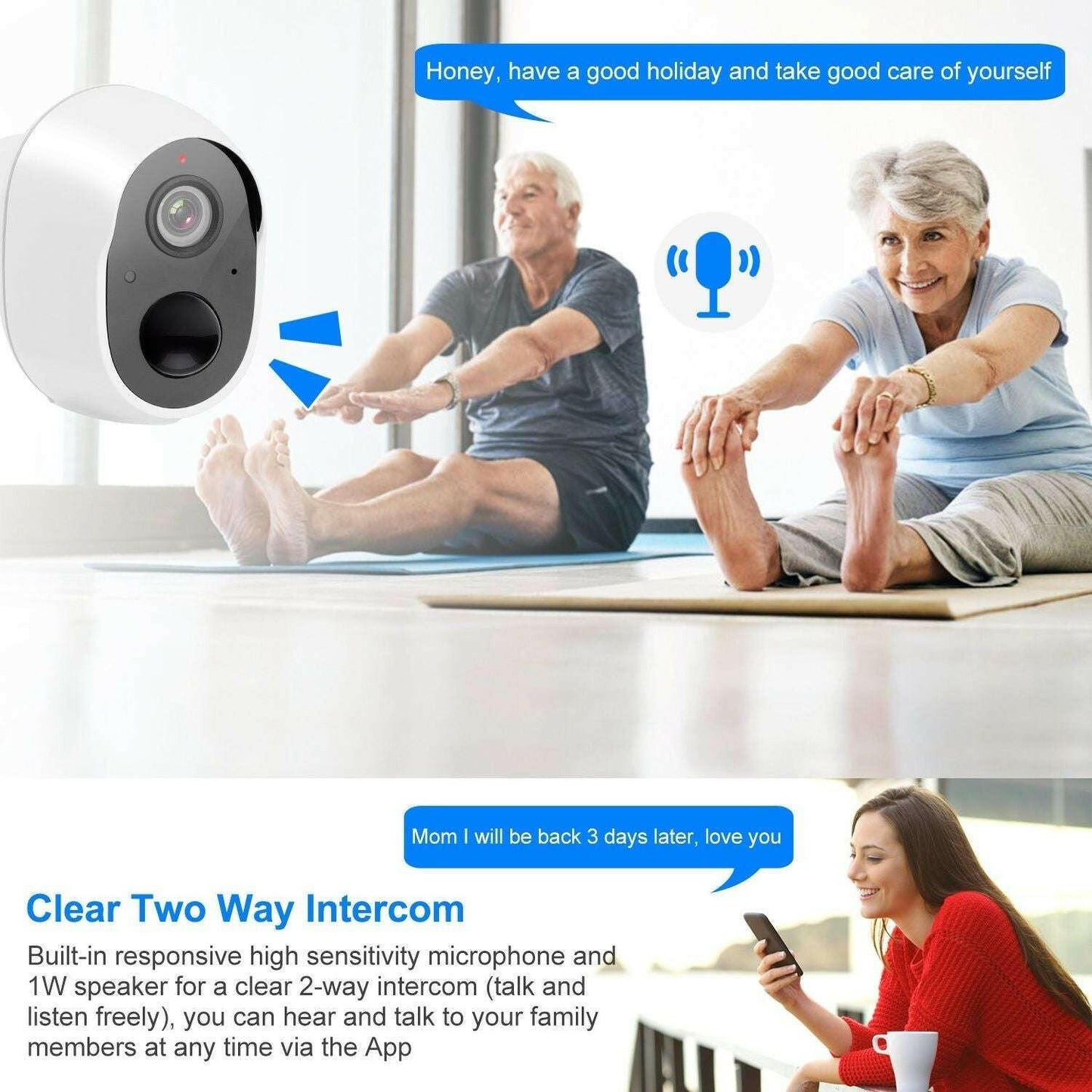 1080P WiFi Security Camera – Two-Way Audio IP65 Waterproof Night Vision - GoTypical