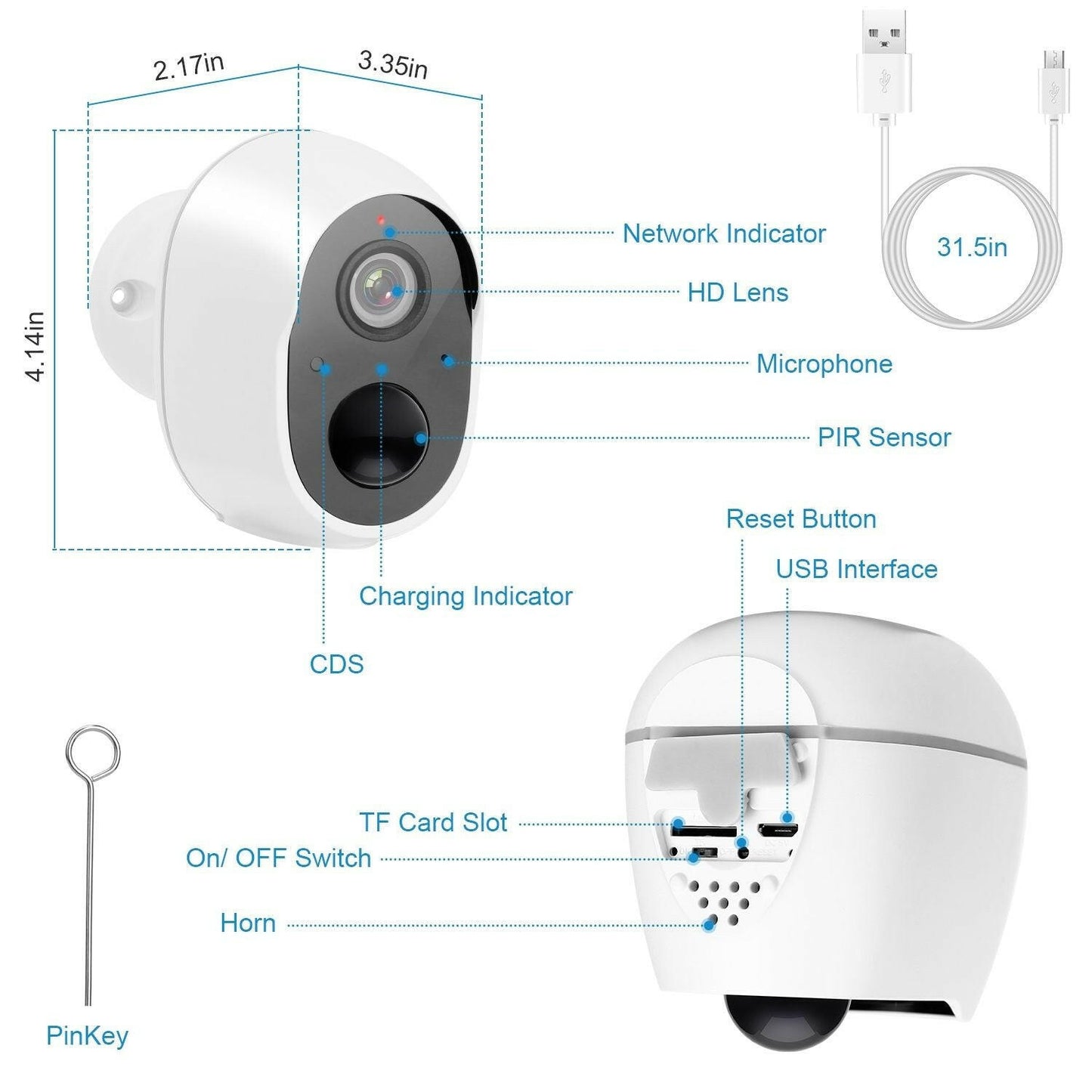 1080P WiFi Security Camera – Two-Way Audio IP65 Waterproof Night Vision - GoTypical