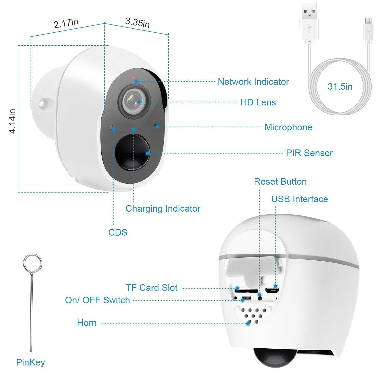 1080P WiFi Security Camera – Two-Way Audio IP65 Waterproof Night Vision - GoTypical
