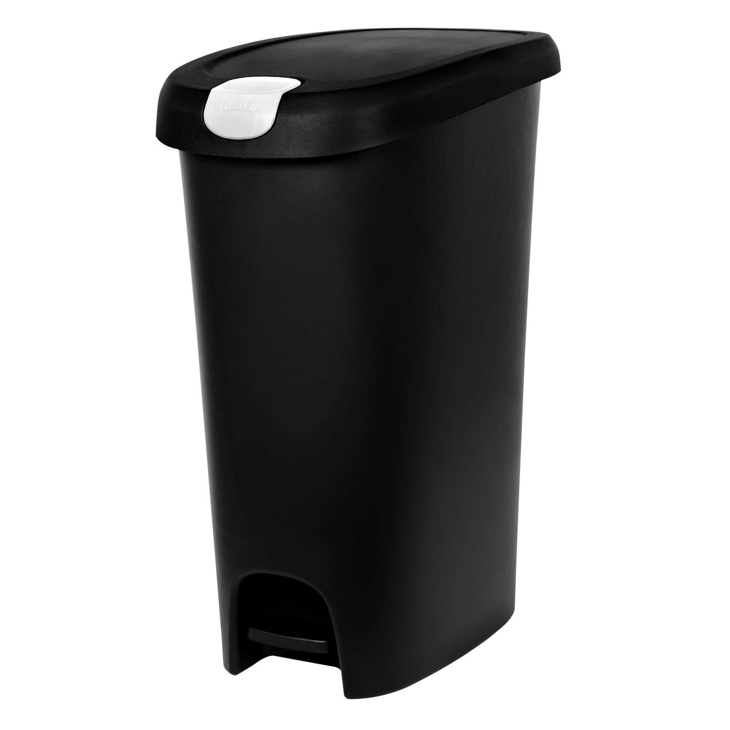12 Gallon Lockable Step-On Garbage Bin – Black Plastic Child & Pet Safe - GoTypical