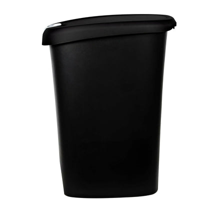 12 Gallon Lockable Step-On Garbage Bin – Black Plastic Child & Pet Safe - GoTypical