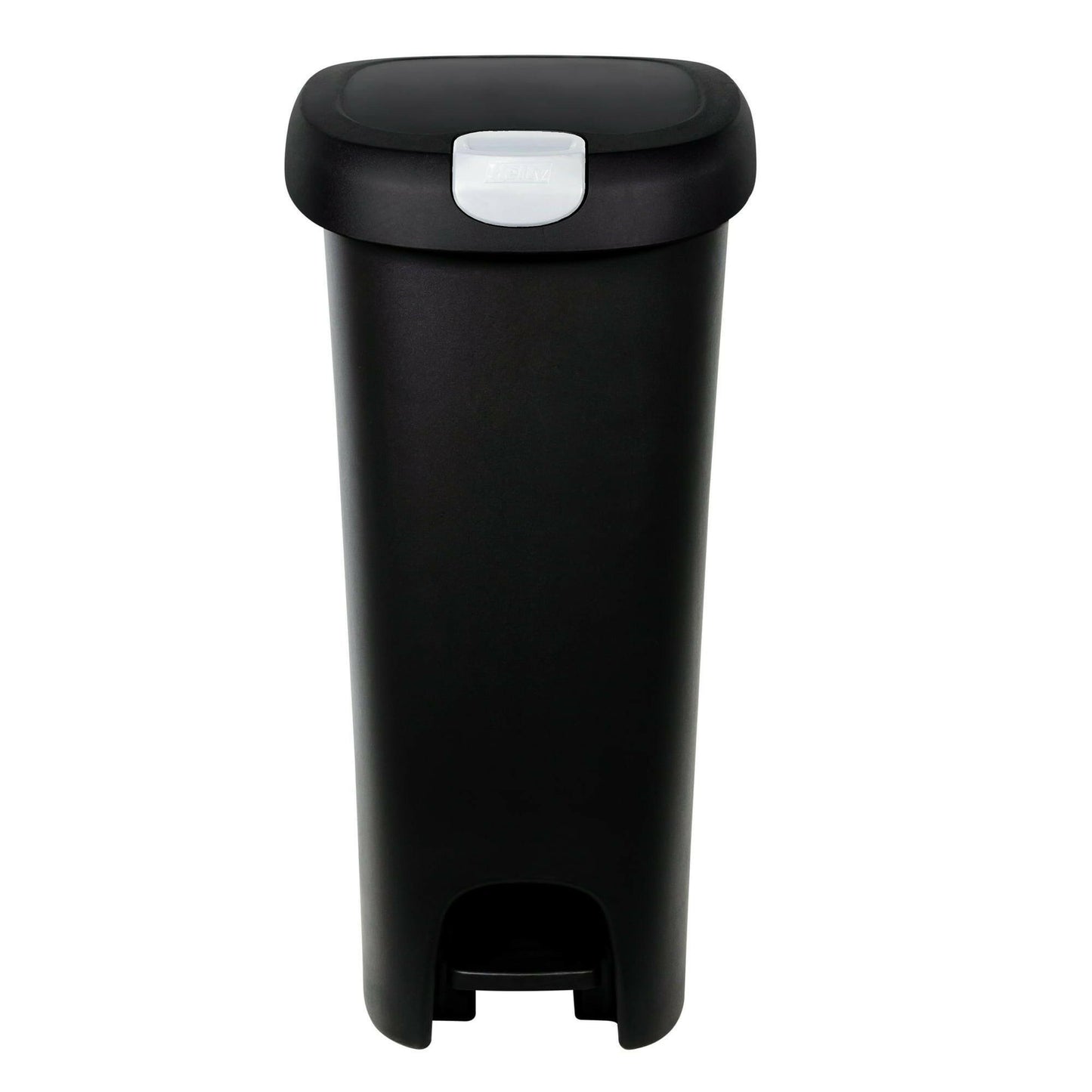 12 Gallon Lockable Step-On Garbage Bin – Black Plastic Child & Pet Safe - GoTypical