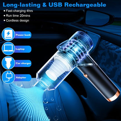 120W 9000PA Cordless Handheld Vacuum Cleaner w/ Searchlight Portable Rechargeable Car Auto Home Duster - GoTypical