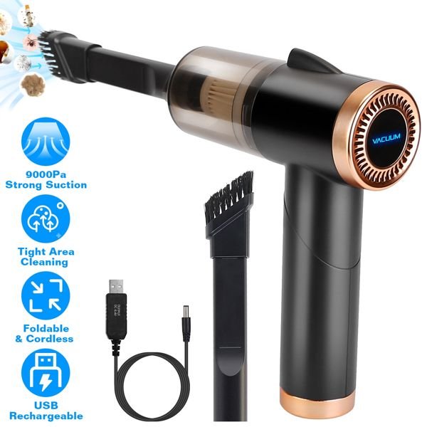 120W 9000PA Cordless Handheld Vacuum Cleaner w/ Searchlight Portable Rechargeable Car Auto Home Duster - GoTypical