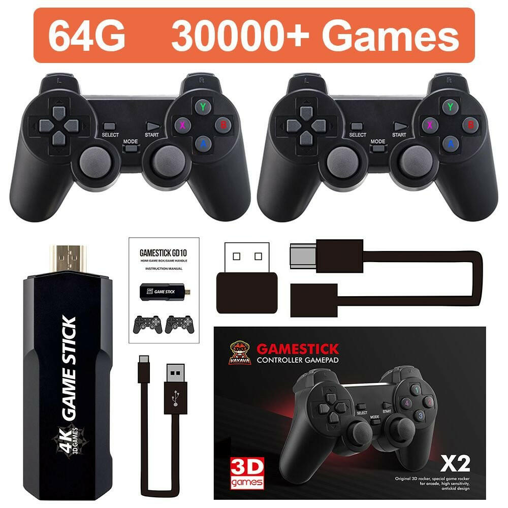 128GB Retro Game Console – 4K HD Video System 15000+ Games with Wireless Controllers - GoTypical