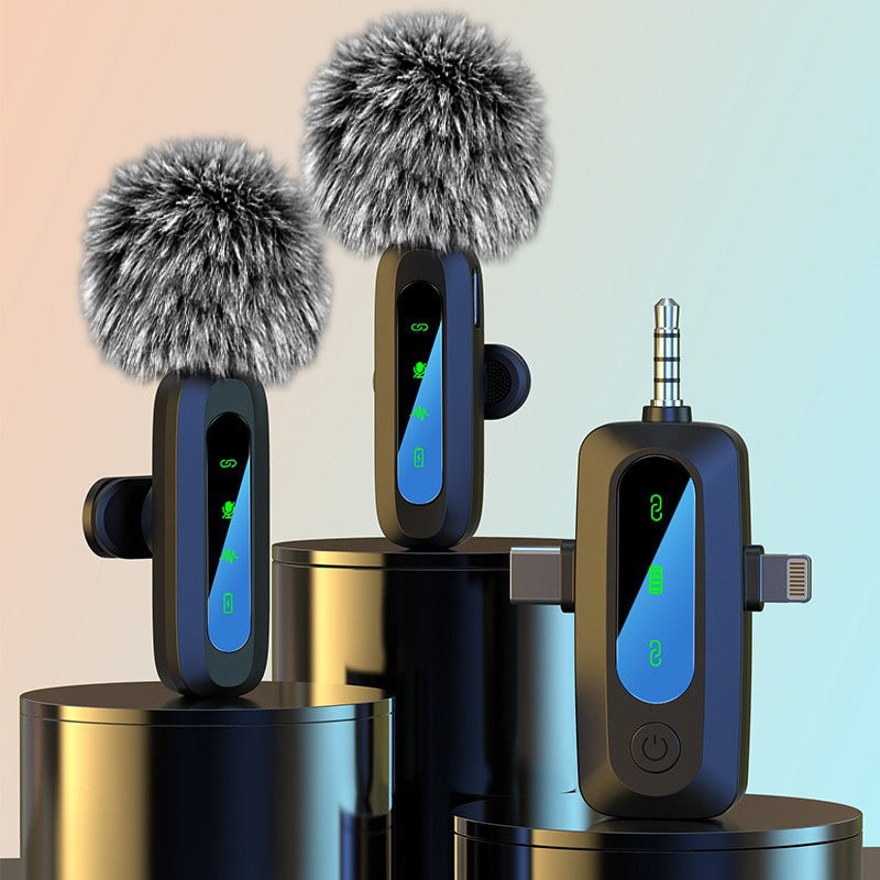 Wireless lavalier microphone J3 three in one interface intelligent sound collection and noise reduction lavalier microphone.