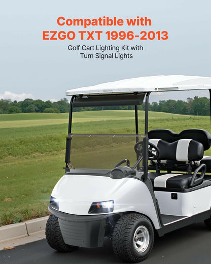 12V LED Headlight & Tail Light Kit – EZGO TXT 1996-2013 Street Legal - GoTypical