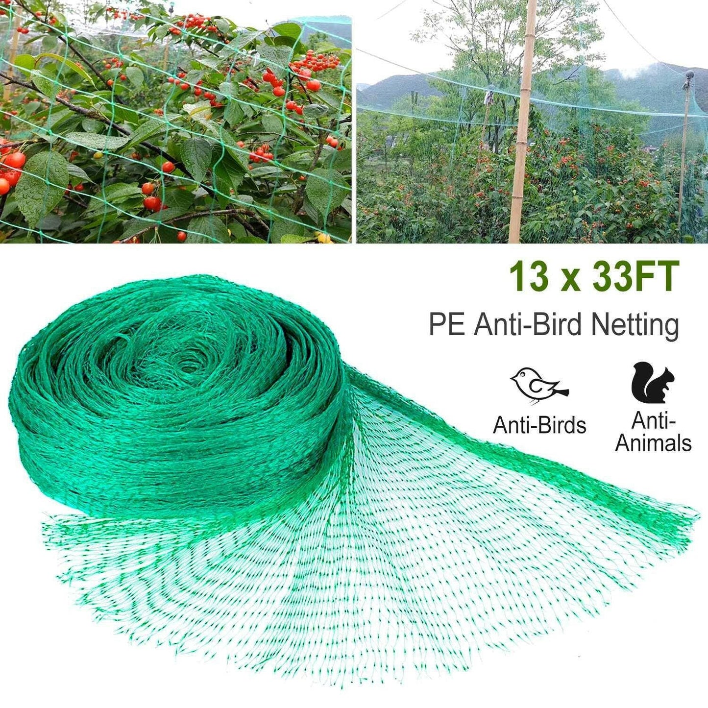 . Garden Netting – Heavy Duty PE Anti-Bird Net 13x33ft - GoTypical